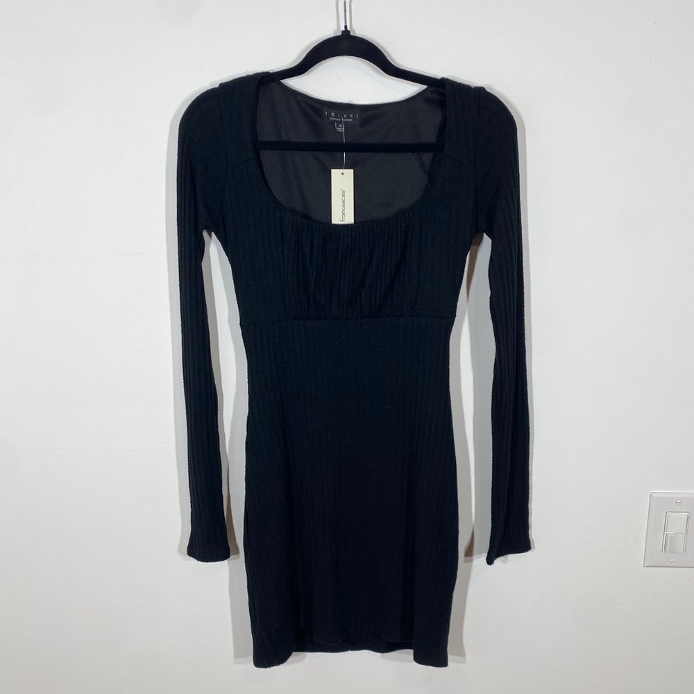 Trixxi "Francesca's" Black long sleeve knitted mini dress size: S
